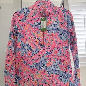 Lilly Pulitzer Callahan Chino Half Zip Popover SZ 0 Catch and Release NWT $128